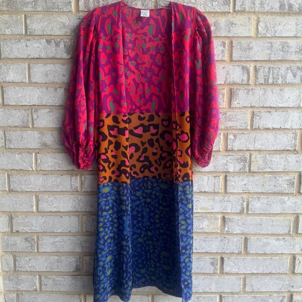 Anna & Ava Animal Print 3/4 Sleeve Open Front Cardigan Cover Up No Belt Size 0S
